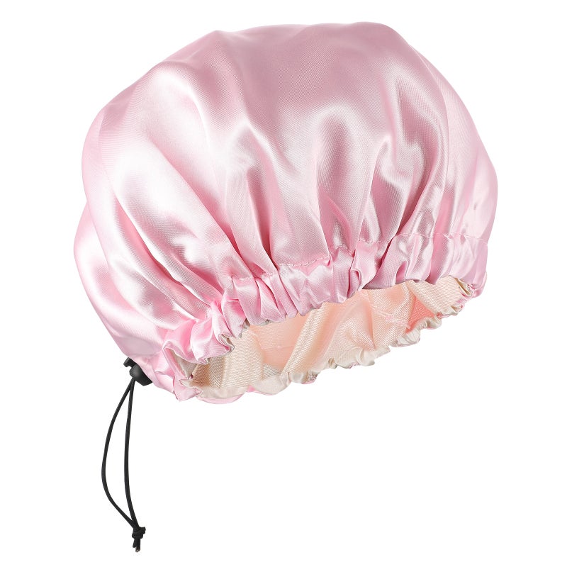 Kids Double Layer Sleeping Cap Elastic Sleeping Hat Adjustable Sleeping Head Cover (Pink) - Image 1