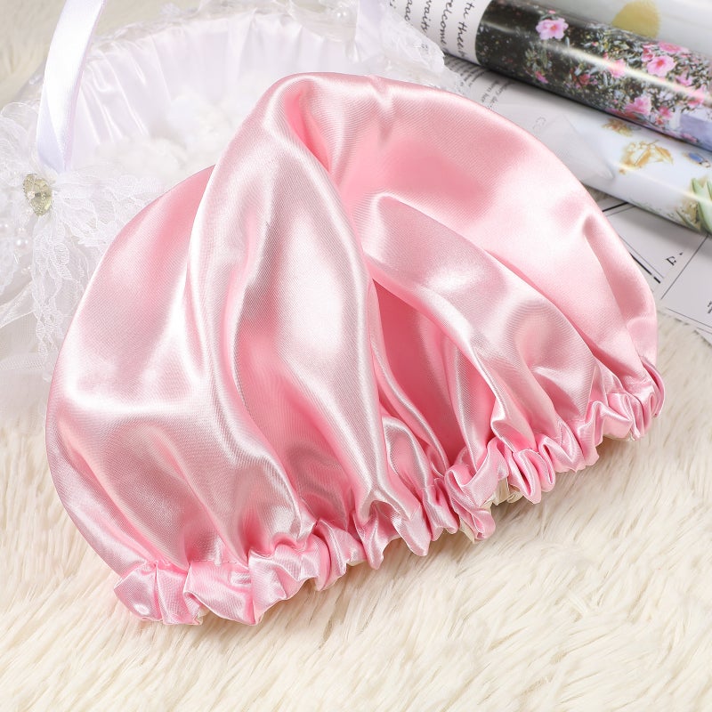 Kids Double Layer Sleeping Cap Elastic Sleeping Hat Adjustable Sleeping Head Cover (Pink) - Image 3