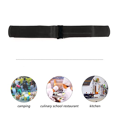HERSENT Knife Roll,Chef’s Knife Roll Case,Knife Bag,Waxed Canvas Cutlery Knives Holders,Home Kitchen Cooking Tools And Utensils Wrap Bag Wallet,Multi-Purpose Brush Roll Bag,Travel Tool Roll Pouch - Image 5