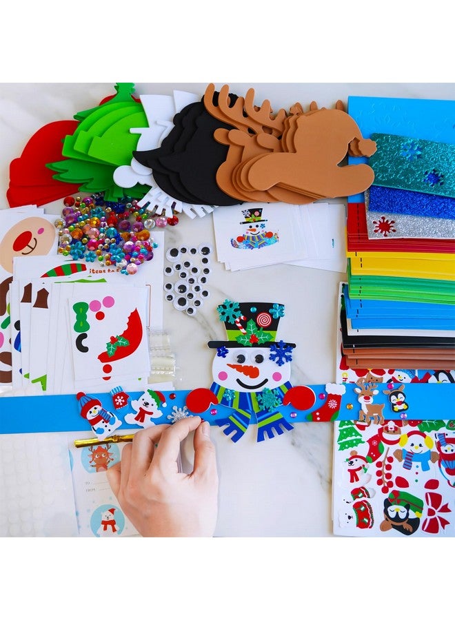 Winlyn 24 Sets Christmas Craft Kits Winter Crafts Diy Christmas Headbands Craft Kits Snowflake Christmas Tree Foam Stickers Arts And Crafts For Kids Holiday Home Classroom Art Activities Party Favors - Image 3