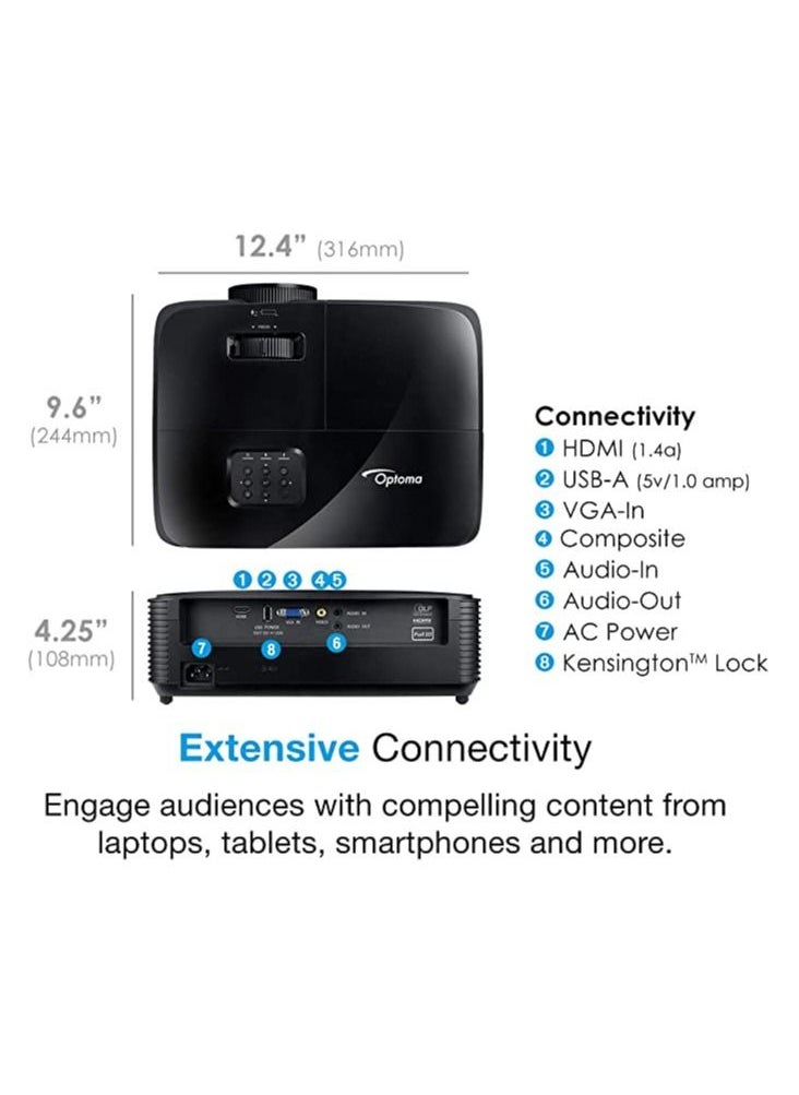 Optoma - Optoma S336 UK DLP Projector Resolution SVGA 800x600 Brightness 4,000 Lumens - Image 1