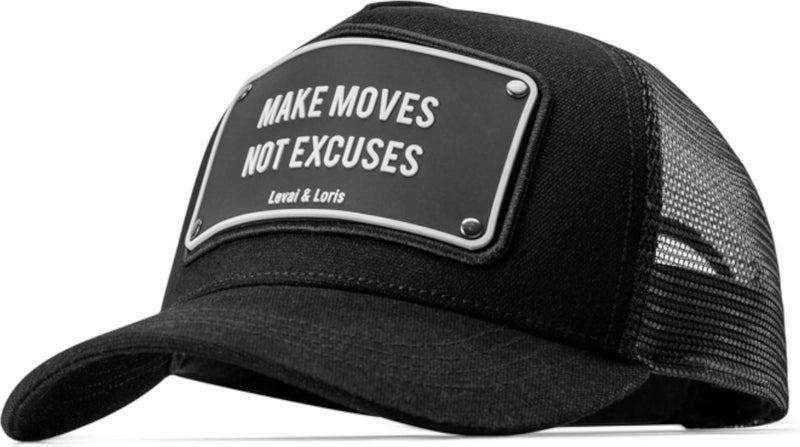 Make Moves Not Excuses Unisex Trucker Cap BLACK
