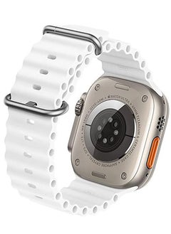 Generic Silicon Replacement Strap For Apple Watch Series 7 And Series 8 (45mm) And Apple Watch Ultra (49mm) - White  - Image 2