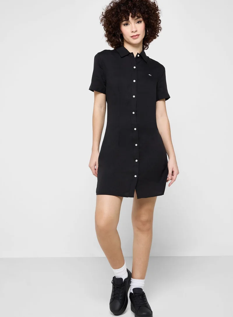 TOMMY JEANS Button Detail Shirt Dress