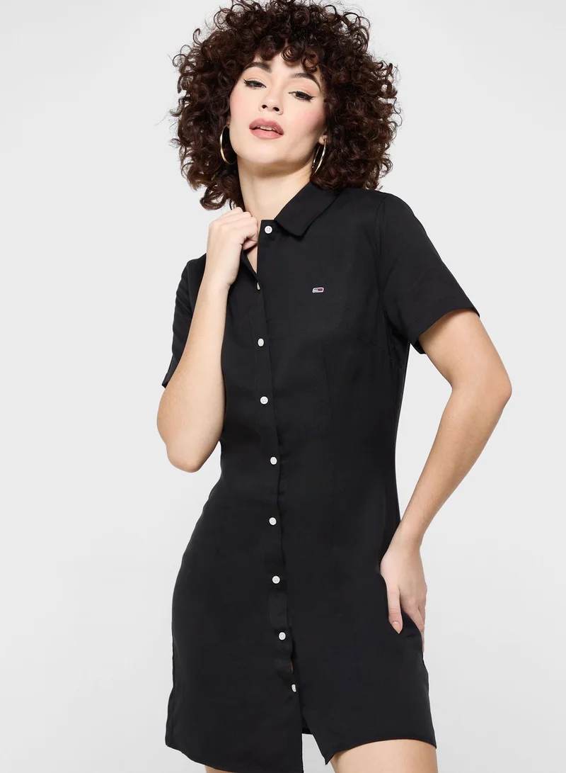 TOMMY JEANS Button Detail Shirt Dress