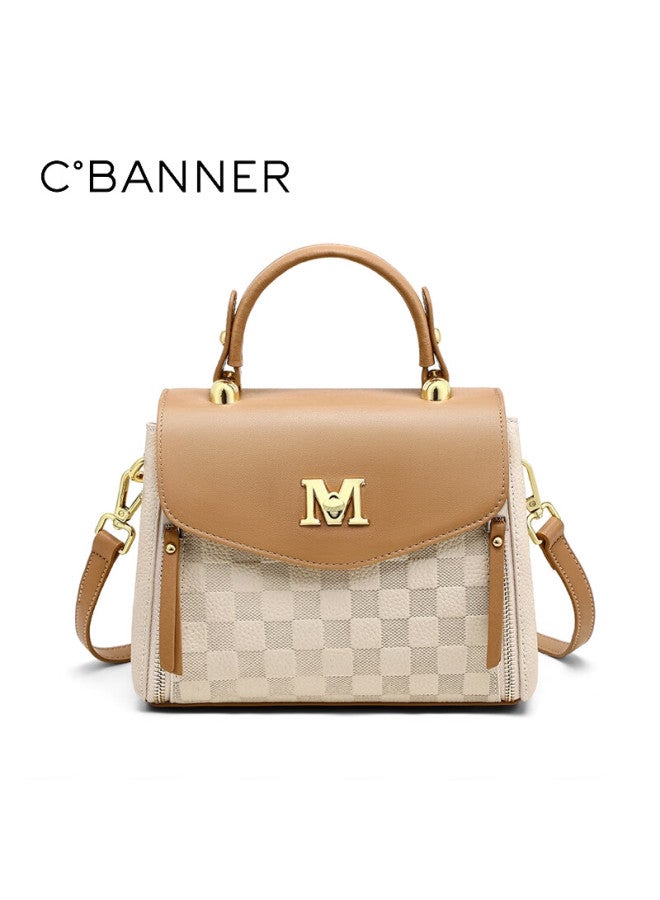 C.banner Top-grain Leather Handbag For Women, Quilted Tote Bag, Crossbody Shoulder Bag, Birthday And New Year Gift For Girlfriend - Image 4