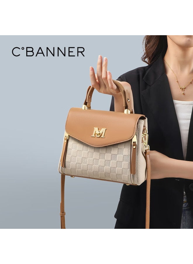 C.banner Top-grain Leather Handbag For Women, Quilted Tote Bag, Crossbody Shoulder Bag, Birthday And New Year Gift For Girlfriend - Image 2