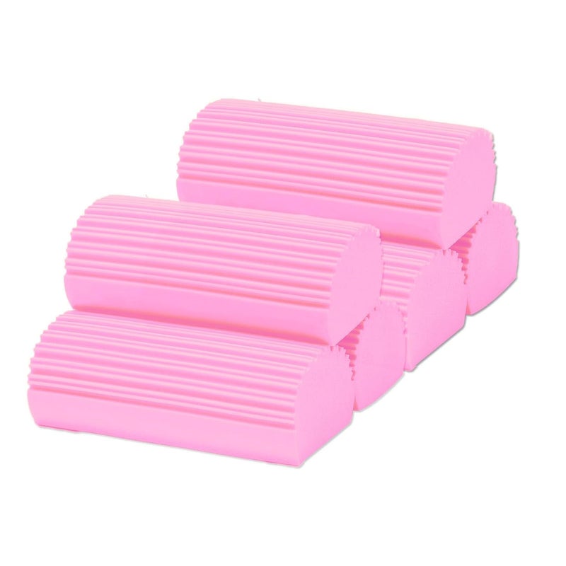 HDAIUCOV 6Pack Damp Clean Duster SpongeMagic Sponge Eraser for HousekeepingReusable Cleaning Sponge for BlindsVentsMirrorsGlass BaseboardsWindow Track Grooves and Railings Pink - Image 1