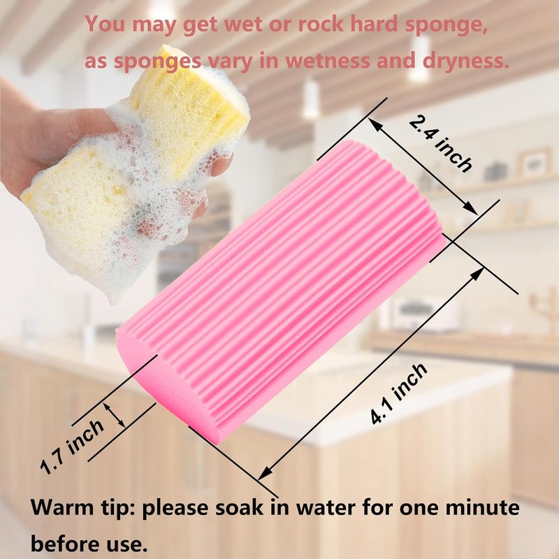 HDAIUCOV 6Pack Damp Clean Duster SpongeMagic Sponge Eraser for HousekeepingReusable Cleaning Sponge for BlindsVentsMirrorsGlass BaseboardsWindow Track Grooves and Railings Pink - Image 2