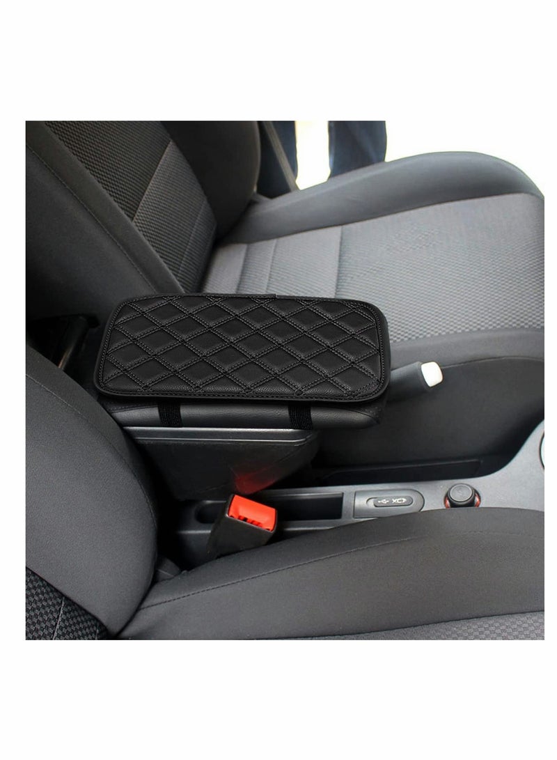 Excefore Car Leather Center Console Cushion Pad, Waterproof Armrest Seat Box Cover Fit for Cars, Vehicles, Comfort, Interior Protection Accessories (Black, 11.4"x7.4") - Image 2