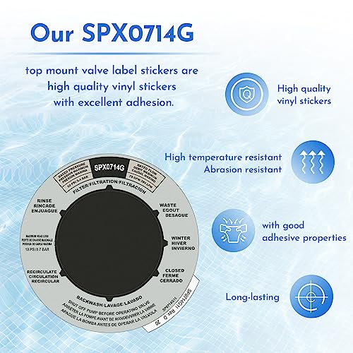Pokin SPX0714G Sand Filter Valve Label Plate Sticker Replacement, for Hayward Multi-Port Valve Cover Label,Valve Position Label Works with The SP0714T or SPX0714BA 1.5" Vari-Flo Valve or Key Cover (1) - Image 5