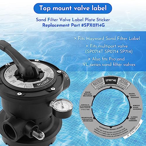 Pokin SPX0714G Sand Filter Valve Label Plate Sticker Replacement, for Hayward Multi-Port Valve Cover Label,Valve Position Label Works with The SP0714T or SPX0714BA 1.5" Vari-Flo Valve or Key Cover (1) - Image 3