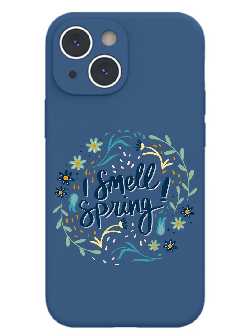 Theodor Protective Slim Fit Case Liquid Silicone Cover with Full Body Protection Anti-Scratch Shockproof Case For iPhone 13 Blue  - I think my cats like me black copy - Image 1