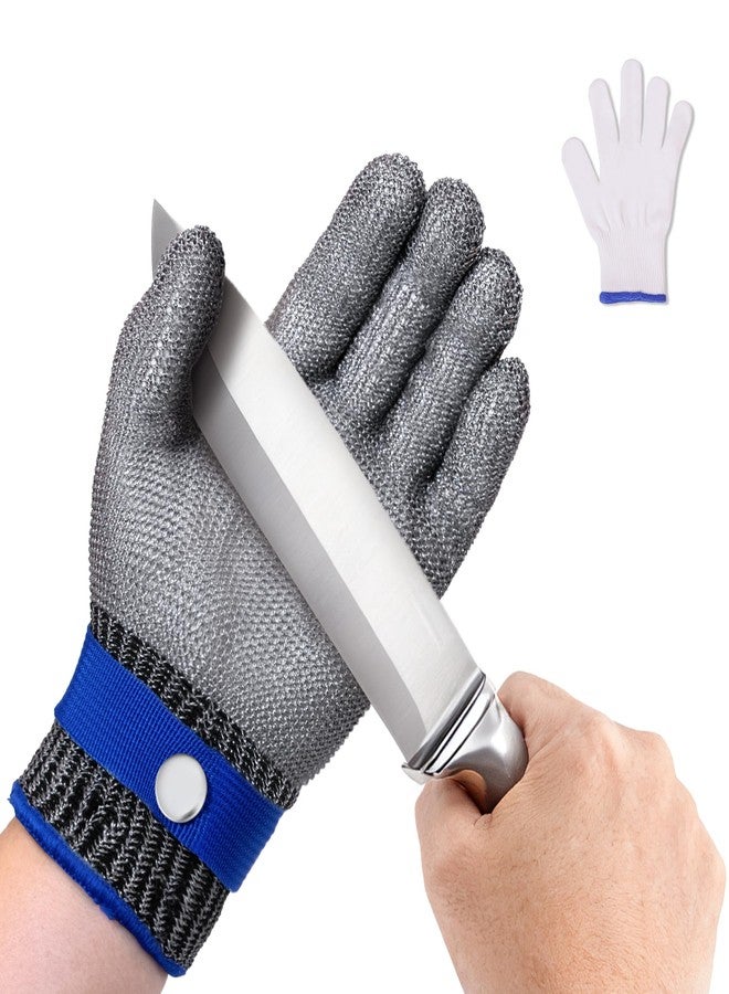 ZEEGO A9 Cut-Resistant Gloves, Food-Grade Stainless Steel Mesh Metal Gloves, Suitable for Mandolines, Kitchen Use, Meat Processing, Butchers, and Oyster Shucking（Large Size） - Image 1