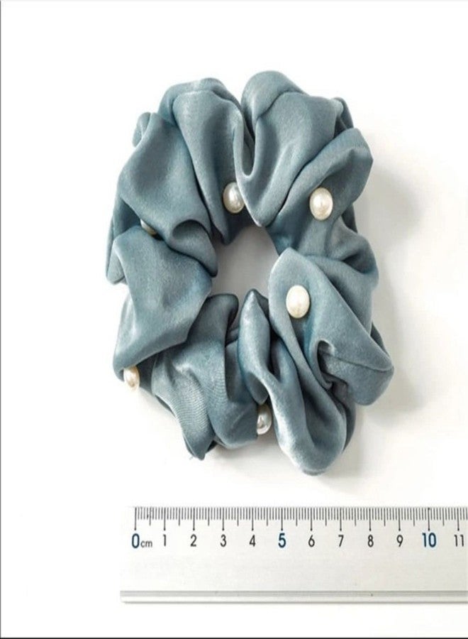 FAMEZA 6 Satin Pearl Hair Scrunchie Tie Hair Accessories - Image 4