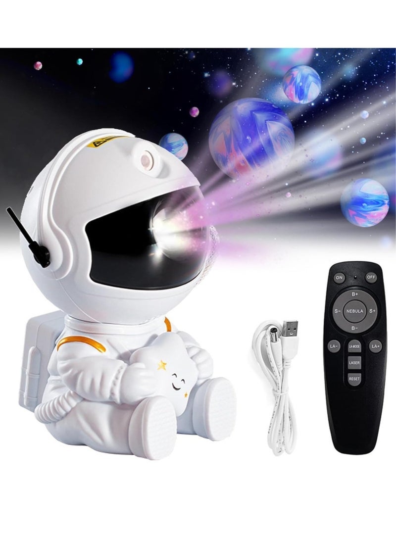 Star Projector Night Light with Timer, Remote Control and 360°Adjustable Design, Astronaut Nebula Galaxy Night Light Projector for Children Adults Baby Bedroom, Party Room and Game Room - Image 2