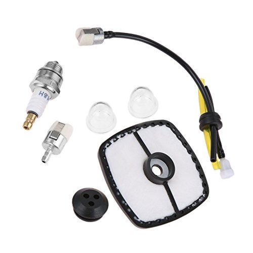 Hicello SRM 225 Tune Up Kit - Air Filter, Fuel Line Kit, Spark Plug & Primer Bulbs Replacement for Echo ES-250 PB-250 PB-250LN GT-200 GT-225 PAS-225 PE-200 PPF-210 PPF-211 SHC-225 SRM Series Trimmer & Blower - Image 1