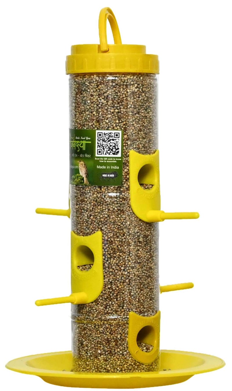 Skybeings Bird Feeder for Bird Food Large 4 Piece_Yellow - Image 2