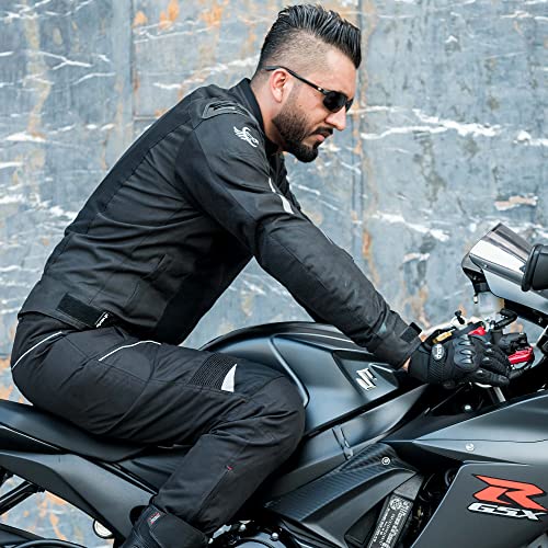 ChoCho Track Chocho Mesh Motorcycle Jacket for Men Summer Motorbike Riding Jacket with Armor Racing Protection Jacket (XX-Large, Black) - Image 4