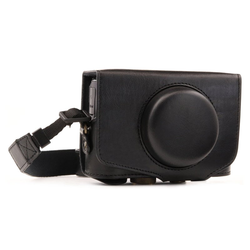 MegaGear MG1173 Canon PowerShot SX740 HS SX730 HS Ever Ready Leather Camera Case with Strap Black - Image 2