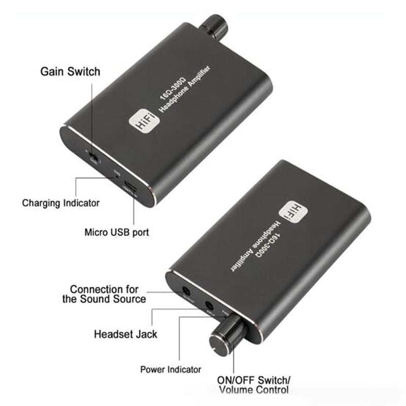 Cost effective upgraded craftsmanship Portable HiFi Headphone Amplifier, Volume Adjustment, 3.5mm Earphone AMP for Music Player, MP3, MP4, Phone,1500mAh rechargeable UV resistant - Image 4