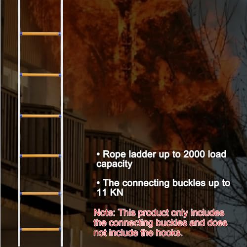 Piwerod Fire Escape Ladders, 13 FT Emergency Ladder for Second Floor, Anti-Slip Rescue Fire Ladder 2 Story Window Ladder Fire Escape 2 Story Balcony Railing Treehouse, Fast to Deploy - Image 3