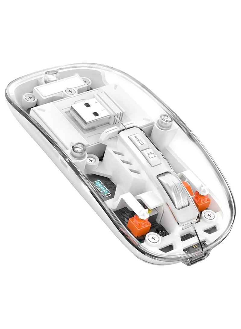 JEQANG JEQANG Wireless Mouse BT Three Mode Cordless White AP-05  - Image 1