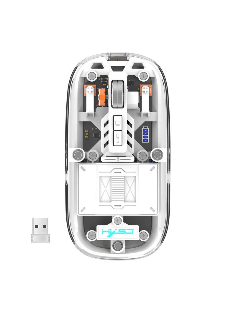 JEQANG JEQANG Wireless Mouse BT Three Mode Cordless White AP-05  - Image 2