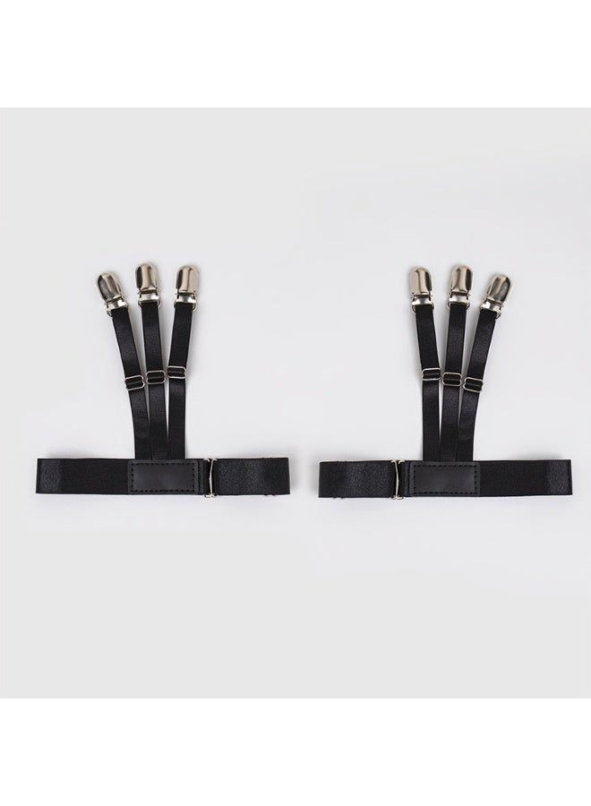 Adjustable Mens Shirt Stays Elastic Shirt Garters Holder Straps with Non-slip Locking Clamps - Image 5