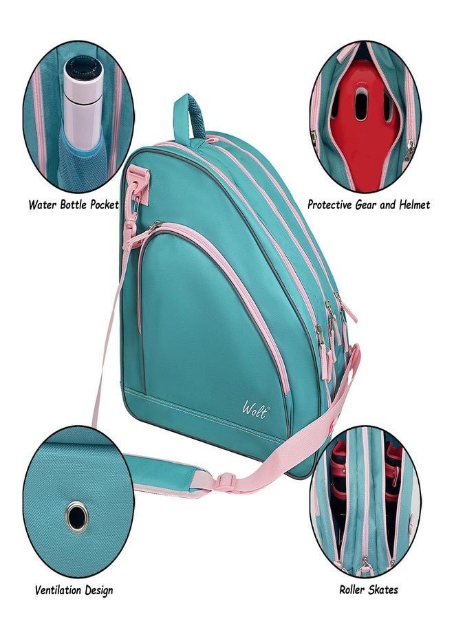 WOLT Ice Skate Bag - Roller Skate Bags, Inline Skate Bag with Adjustable Shoulder Strap for Both Youth and Adults.Mint Green - Image 3