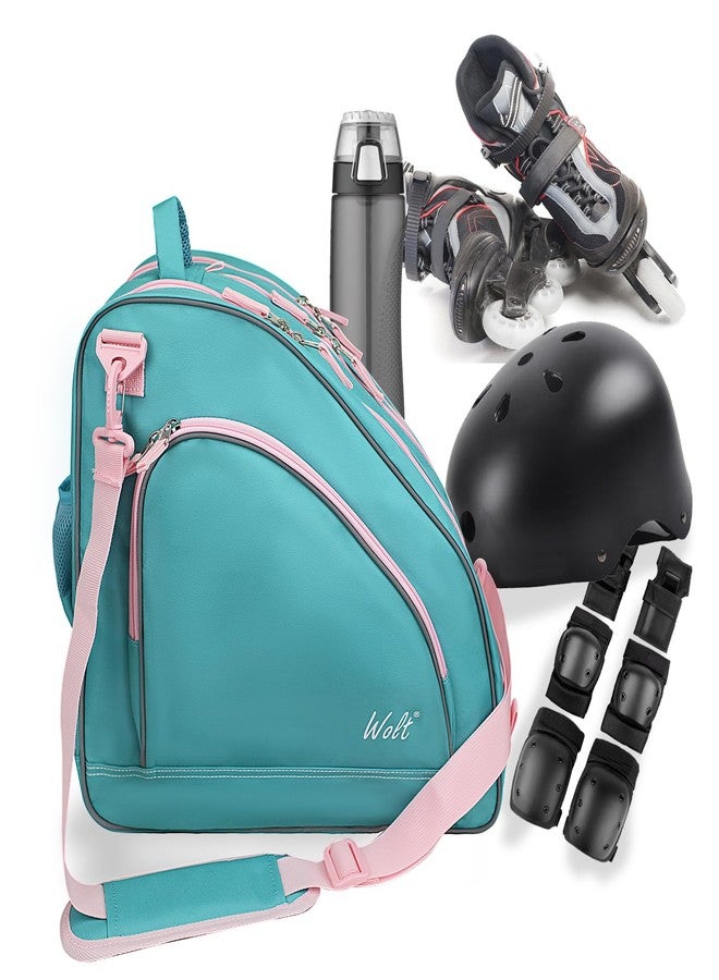 WOLT Ice Skate Bag - Roller Skate Bags, Inline Skate Bag with Adjustable Shoulder Strap for Both Youth and Adults.Mint Green - Image 2