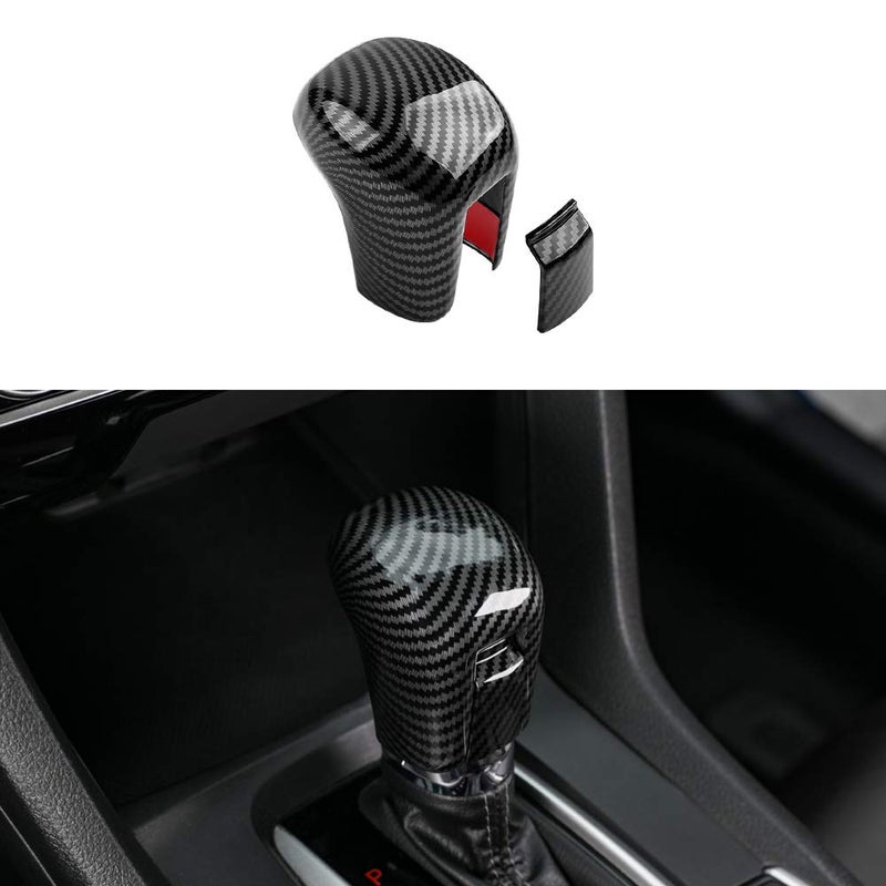 Thenice for 10th Gen Civic Gear Shifting Knob Cover CVT Automatic Transmission Lever Trim Interior Accessories Compatible with Honda Civic 2021 2020 2019 2018 2017 2016 Black