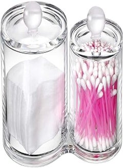 Cq acrylic Cq acrylic Multifunctional Home Decor For Cotton Swabs Organizer and Cotton Balls Storage,5.4 x3.1x 5.1,pack of 1 