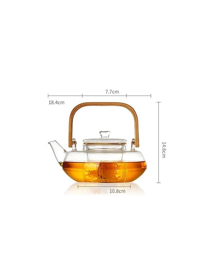 HOME ZONE Glass Teapot with Wood Handle  Clear - Image 4