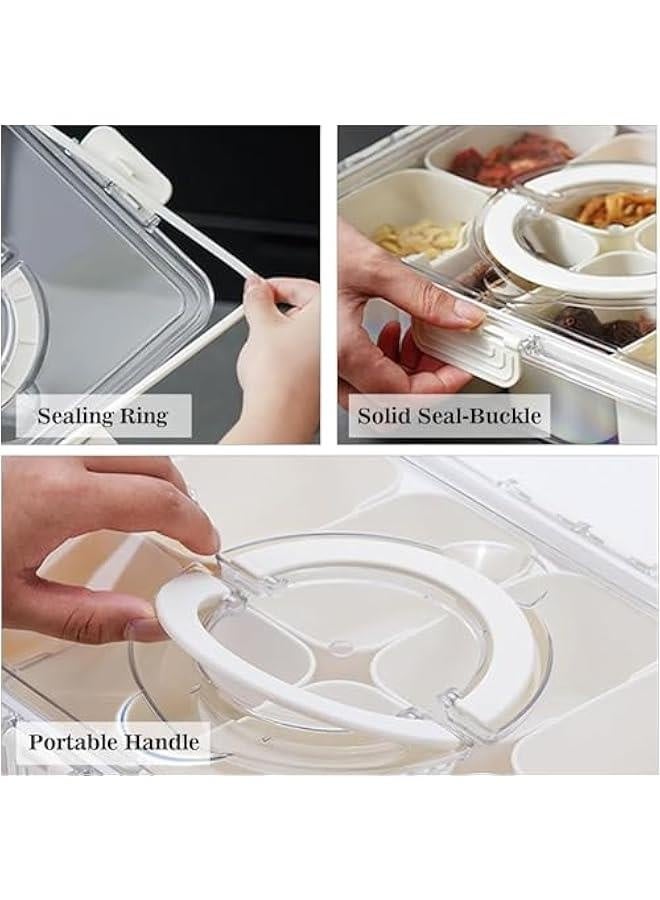 SHAOZHEN Kitchen Condiment Storage Box,8-Compartment Design,Visible Transparent Cover,Easy to Clean,Stores Kitchen Condiments,Suitable for Restaurants/Outdoor Picnics - Image 3