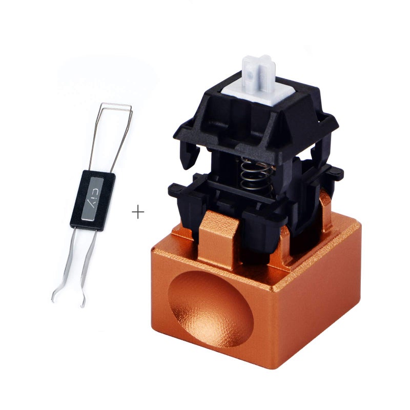 New Fashion Kingdom Aluminum Alloy Switch Opener with Keycap Puller for Cherry MX Switches  Orange 