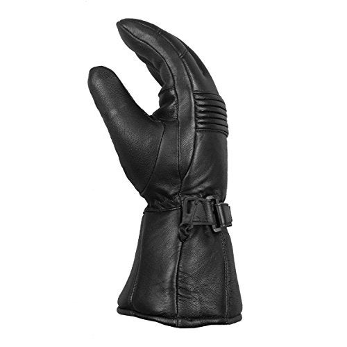 Jackets 4 Bikes Winter Motorcycle Gloves, Premium Biker Sheep Leather Thinsulate Warm Cold Weather Water Resistance Windproof Gauntlet for Men and Women Black L - Image 5