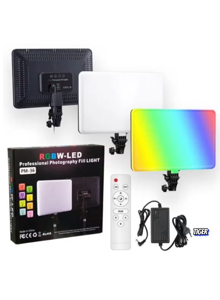 TIGER Spotlight for Photography RGB PM-26, Adjustable Color Modes, 36W High-Output LED, Professional Lighting for Portraits, Product Photography, and Video Content Creation – Portable, Durable, and Easy to Use for Studio and On-the-Go Shoots - Image 1