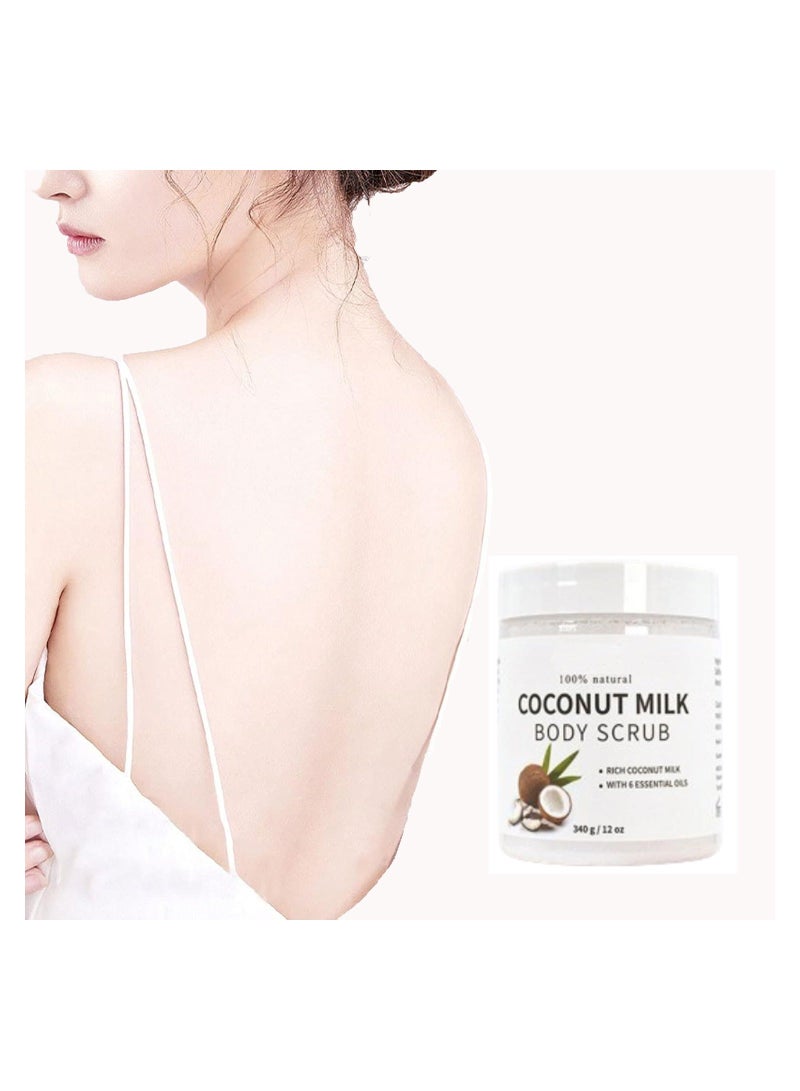 Generic Exfoliating Coconut Dead Sea Salt Body Scrub, Deeply Moisturizing and Exfoliating Body, Face, Hand, Foot Scrub, Gentle Non-Oily Smooth Body Scrub for Women Girls - 340ml - Image 1