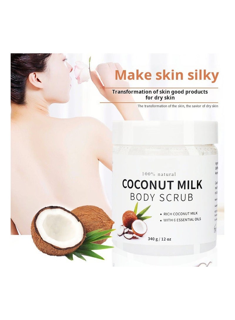 Generic Exfoliating Coconut Dead Sea Salt Body Scrub, Deeply Moisturizing and Exfoliating Body, Face, Hand, Foot Scrub, Gentle Non-Oily Smooth Body Scrub for Women Girls - 340ml - Image 3