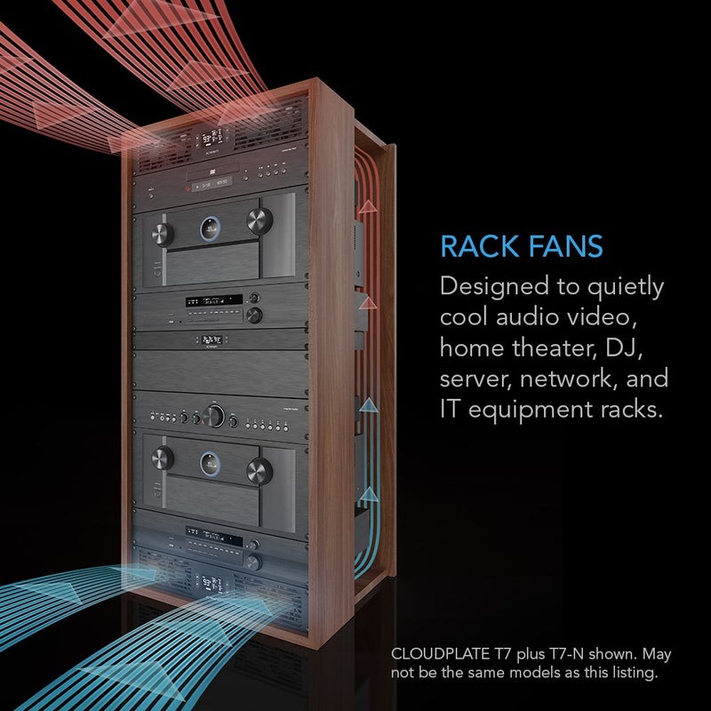 AC Infinity CLOUDPLATE T7, Rack Mount Fan Panel 2U, Exhaust Airflow, for Cooling AV, Home Theater, Network 19” Racks - Image 2