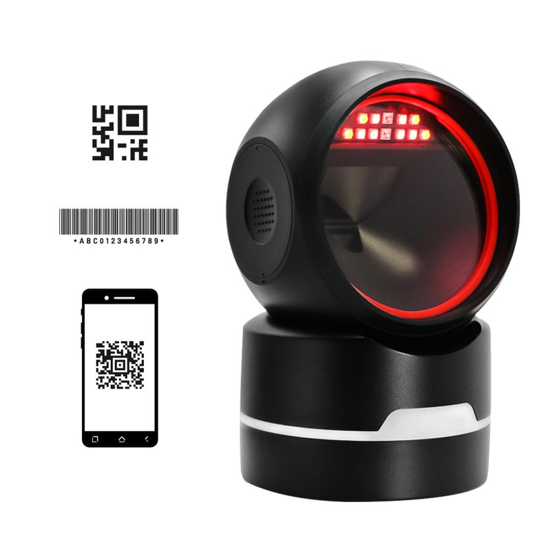 1D 2D QR Desktop Wired Barcode Scanner Platform Hands-Free Automatic Sense Reader USB Port Plug&Play Compatible with Window Android System Image CMOS Sensor Suitable for Supermarket Retail - Image 5