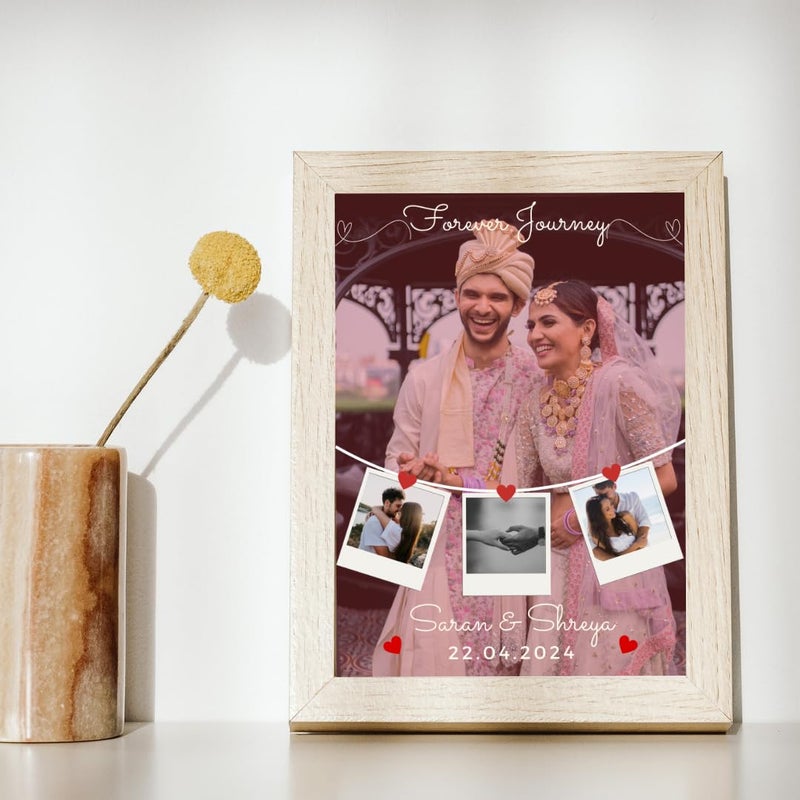 YOUR GIFT STUDIO Personalized Couple Photo Frame Customized Couple Gift Poto Frame for Wife and Husband Personalized Gift for Anniversaries and Weddings - Image 2
