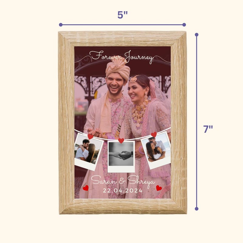 YOUR GIFT STUDIO Personalized Couple Photo Frame Customized Couple Gift Poto Frame for Wife and Husband Personalized Gift for Anniversaries and Weddings - Image 3