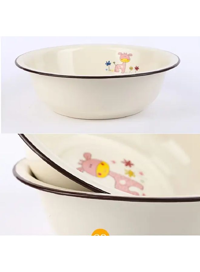 3 Pieces Enamel Bowls Durable Dinner Plates Salad Fruit Bowls Random Color - Image 4