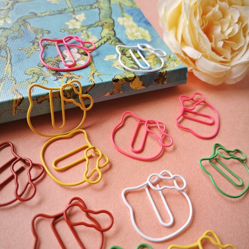 20 Cat Shaped Metal Paper Clips Cute Animal Design Office Supplies Gifts - Image 5