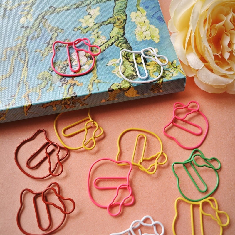 20 Cat Shaped Metal Paper Clips Cute Animal Design Office Supplies Gifts - Image 3