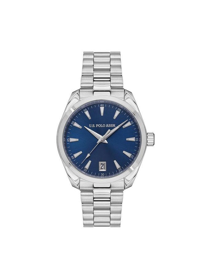 U.S. Polo Assn. Fundamental 41mm Men's Watch with Blue Dial & Stainless Steel Bracelet  - Image 1
