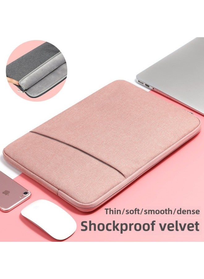 Inner Bag For Apple Laptop 14 Air13.3 pro Women's MacBook 12 Male 15 Protective Case-Color:Upgrade (second Generation) Fine Micro Velvet (leather)-rose Powder 】-Applicable Model:15-15.6 Inches - Image 3