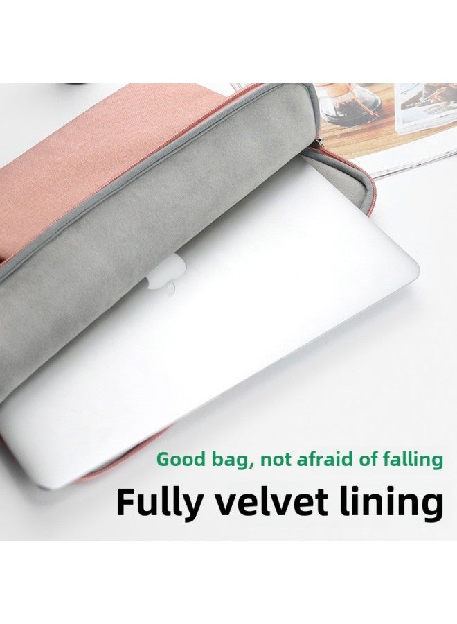 Inner Bag For Apple Laptop 14 Air13.3 pro Women's MacBook 12 Male 15 Protective Case-Color:Upgrade (second Generation) Fine Micro Velvet (leather)-rose Powder 】-Applicable Model:15-15.6 Inches - Image 4